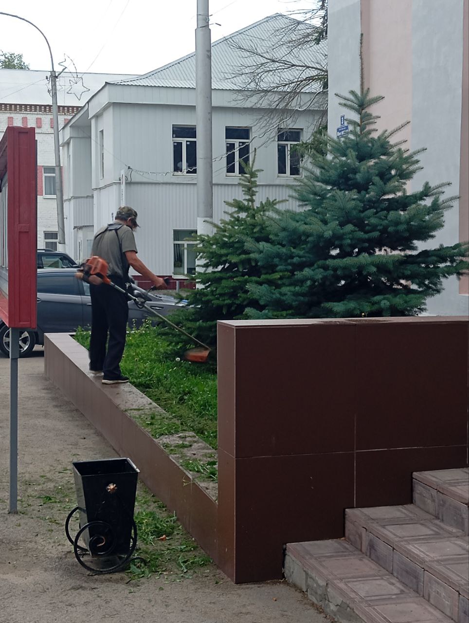  В р.п. Лысые Горы продолжаются работы по окашиванию сорной растительности на общественных территориях.